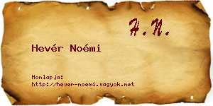 Hevér Noémi névjegykártya